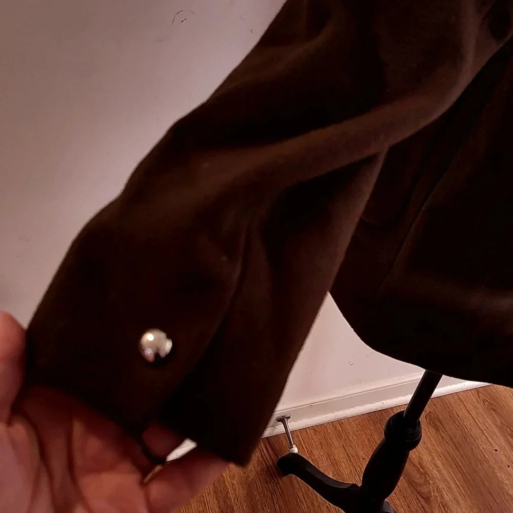 Zara Brown Coat with Faux Fur Collar - Picture 11 of 13